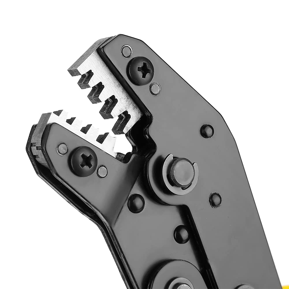 Alicates de engarzado de terminales de acero al cromo vanadio, herramienta de engaste Pelacables para trabajos eléctricos AWG 28 18 con agarre cómodo