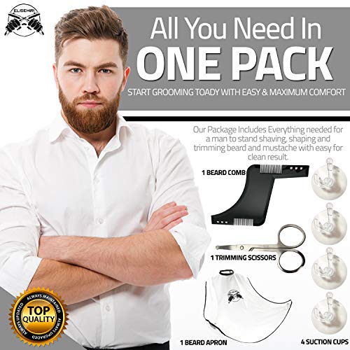 image for ELISEHIRI Beard Bib Beard Apron - for Men Beard Catcher with Hair Comb
