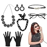 ✿IDEALER ANLASS - Das 1950er Kostümset ist nicht nur für Mottopartys der 1950er Jahre geeignet, es eignet sich auch für 50er Jahre Rockabilly Party, Hochzeit Party, jährlicher Karneval, Cosplay Kostümpartys, Weihnachtsfeiern, Verkleidungsaktivitäten der 50er Jahre usw. Ideal für alle anderen Anlässe im Vintage-Stil, leicht mit anderen Party-Kostümen zu kombinieren, um Ihr Kostüm mehr Vintage und klassisch zu machen.
