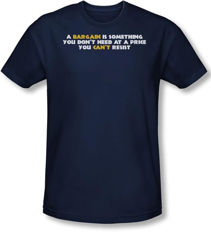 Funny Tees Mens A Bargain Slim Fit TShirt Amazon.ca Clothing