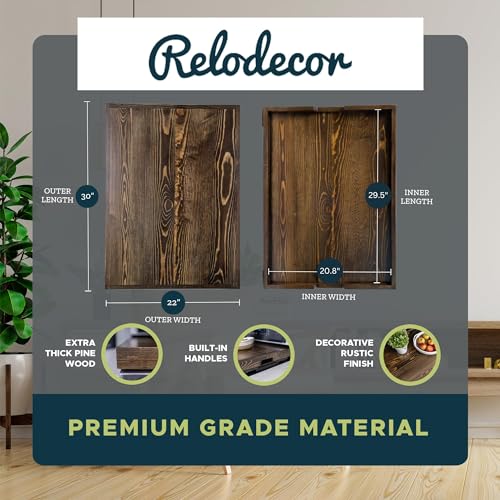 RELODECOR Noodle Board Stove Covers with Built-in Handles, Durable Extra Thick Pine Wood Handmade Cookware, Counter Space Top Covers for Electric Stoves, Farmhouse Rustic Stove Cover for Kitchen - Image 3