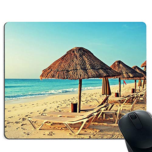 Preisvergleich Produktbild Gaming-Mauspad, genähte Kanten, rutschfeste Gummibasis, kompatibel mit Laser und optischer Maus - Strandkorb und Markise