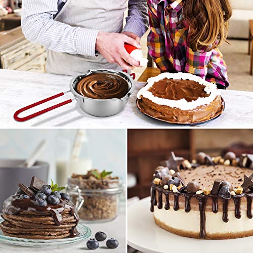 image for 680ML 304 Double Boiler Pot with Heat Resistant Handle,BOBIPRO Stainle