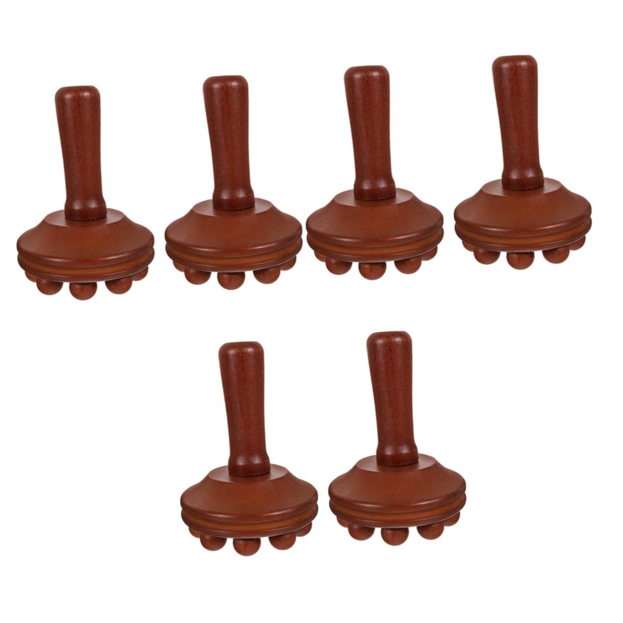 Healvian 6piezas Masajeador De Madera Herramienta De Acupuntura Manual Para Relajación y Cepillo De Masaje Para Casa y
