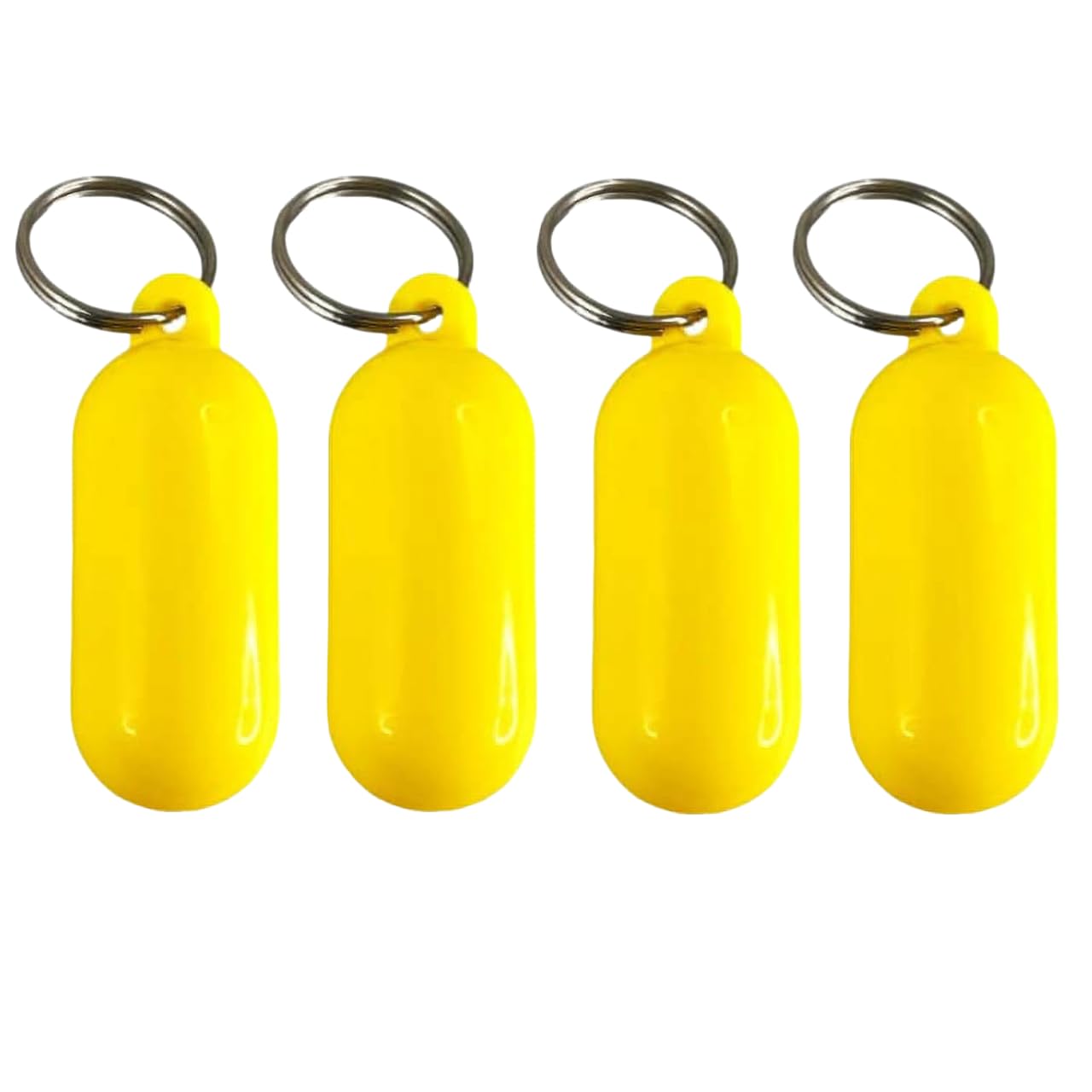 4 Pcs Yellow Floating Keychain Pills-Shape Float Key Rings for Boat Sailings Kayak Surfing Water Sports Floating Key Chain Sports Fan Key Chains Car Keychains Car Accessories, Sports Fan Key Chains