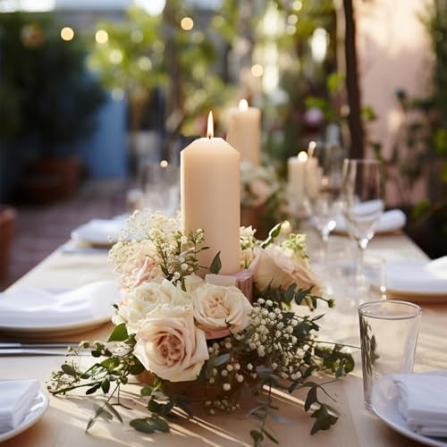 Mavelune ホワイトピラーキャンドル 12個セット - 2x3、6、8インチ 無香料 滴り落ちない 煙が出ないキャンドル 長持ちする バルクキャンドル 結婚式 パーティー センターピース 装飾 [3]