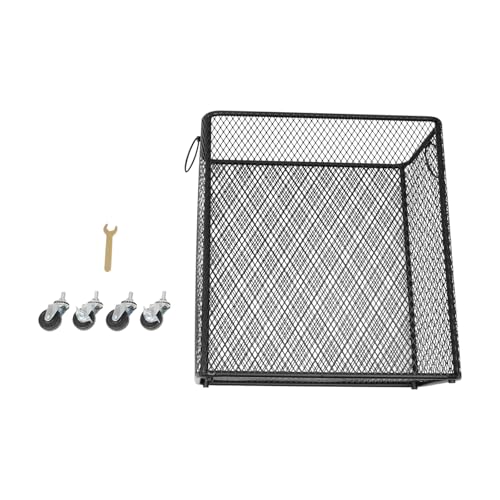 Image of Wire Metal Rolling Laundry Basket On Wheels,Mesh Wire Laundry Basket Storage Cart for Bathroom Bedroom Dirty Clothes Storage (B)