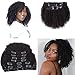 Produktbild PangDongLai Afro verworrene lockige Clip in Haarverlängerungen Doppelschuss 7 Stück 120g 1B # Farbe brasilianische Jungfrau Remy Echthaarverlängerungen für schwarze Frauen (14 Zoll, Afro lockig)