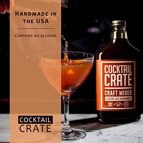 Cocktail Crate Old Fashioned Drink Mixer | Award-Winning Craft Cocktail Mixer for Classic Old Fashioned - Premium Cocktail Syrup Handcrafted with Aromatic Bitters & Demerara Sugar | 12oz - 3 pack