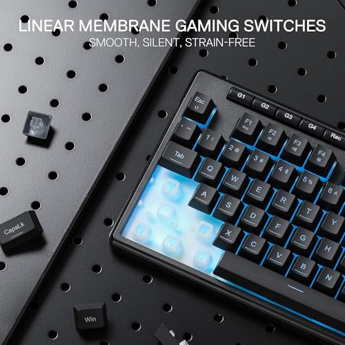 K516 Shiva TKL Wired RGB Membrana Gaming Keyboard, 87 tasti tastiera meccanica con interruttore lineare liscio, macro a bordo e tasti multimediali dedicati, retroilluminazione RGB 16.8M - Tastiera gaming - Immagine 3