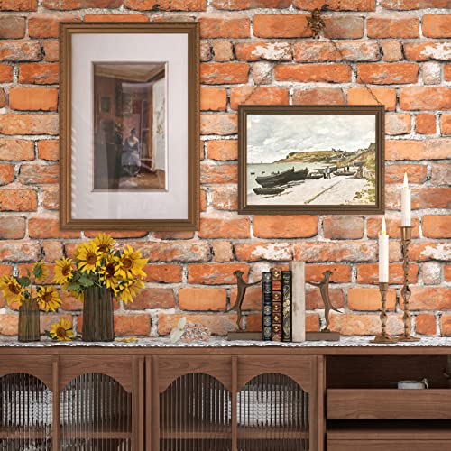 Faux Brick Peel and Stick Wallpaper 17.7" x 78.7" Contact Paper for Cabinets 3D Brick Wall Backdrop Self-Adhesive Wallpaper Red Bricky Textured Vintage Removable Wall paper for Fireplace Kitchen Vinyl