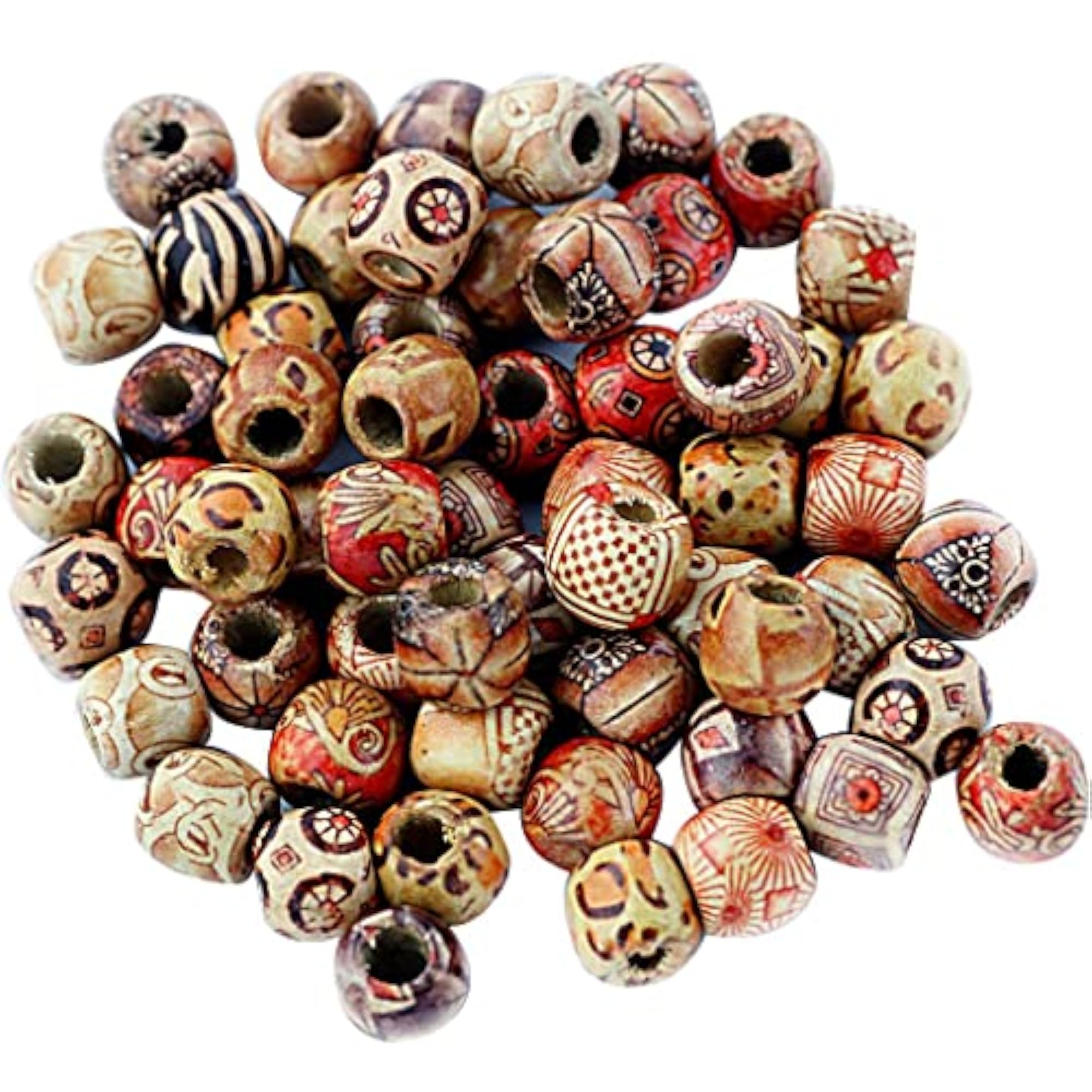 Mixed Round Wooden Beads, 12x100pcs, 12mm