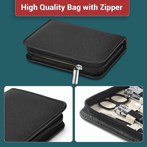 Manicure Set 18pcs,DUAIU Manicure Pedicure Tools Kit,Nail Clipper Set Gifts for Women/Men,Stainless Steel Nail Set Manicure For Toe and Finger Nails Grooming Care with Zipper Bag - Image 3