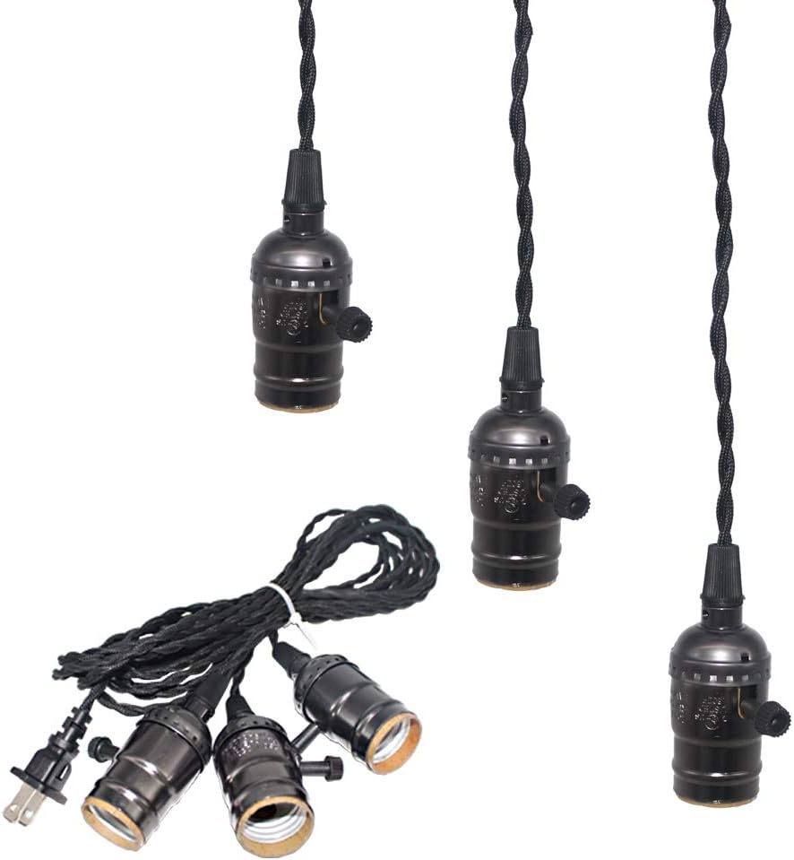 Sopoby Pendant Light Cord Kit with Plug E26/ E27 Solid Industrial
