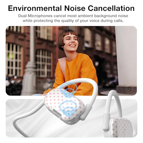 Image of Purity Air Open Ear Headphones - True Air Conduction Wireless Bluetooth Open Ear Earbuds with Dual Mic for iPhone /Android - Secured Long Wearing Comfort, Sports Sweat Resistant (Chalky Dots)