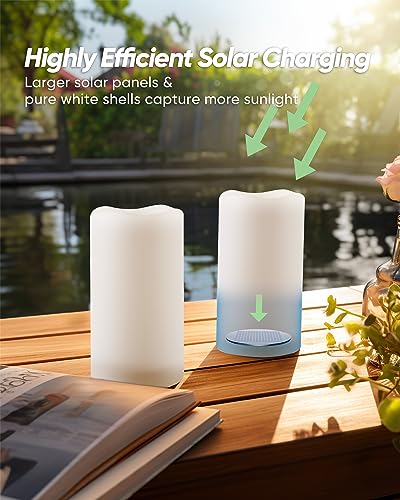 Image of Homemory Solar Candles Outdoor Waterproof, Sensor Only, Dusk to Dawn, 3 inchx5 inch