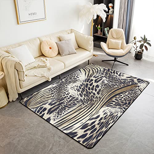 Homemissing Leopard Print Area Rug,Cheetah Decorative Carpet,Safari Animal Brown Wild Animal Indoor Floor Mat, 100 * 150cm