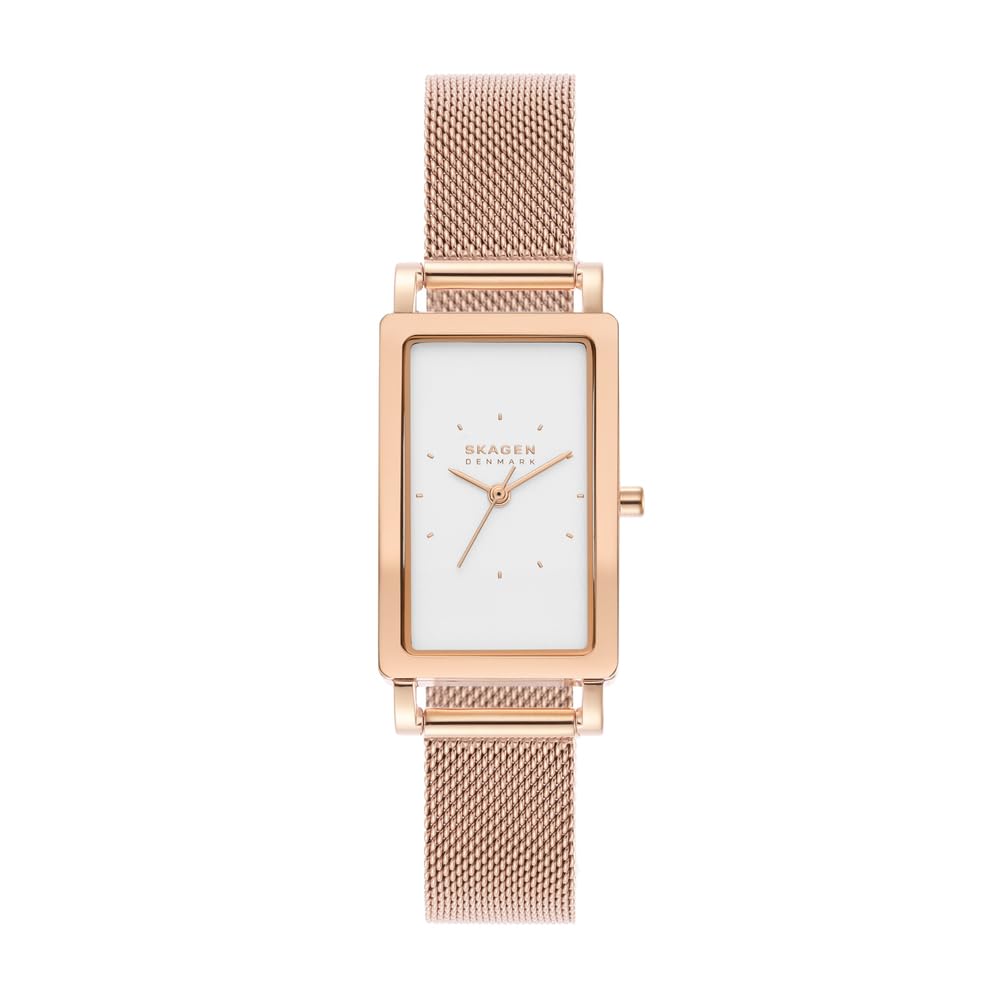 Skagen Hagen Watch for Women, Quartz Three Hand Movement with Stainless Steel or Leather Strap