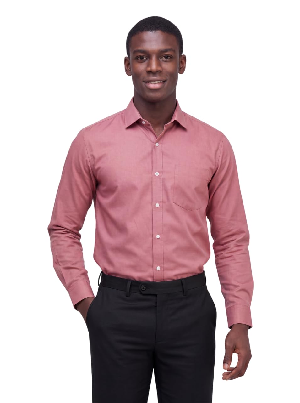 amazon brand - inkast INKAST Men’s Cotton Blend Plain Formal Shirt | Full Sleeves Solid Shirts| Straight Regular Fit | Office and Regular Wear-picture-14
