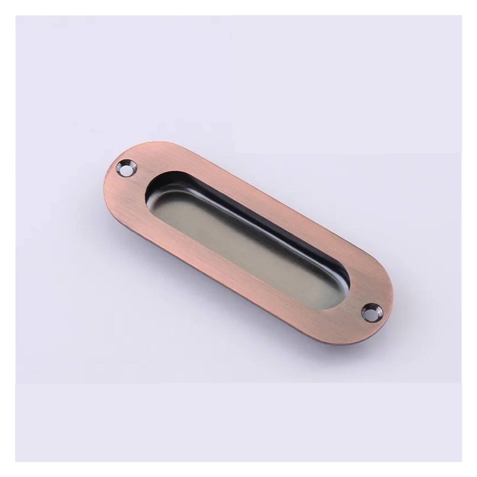 EKalgretrA Recessed Sliding Handles Oval-Shaped Concealed Recessed Handle for Furniture Kitchen Cabinet Drawer Knobs Cupboard Invisible Sliding(Red Bronze B120mm)