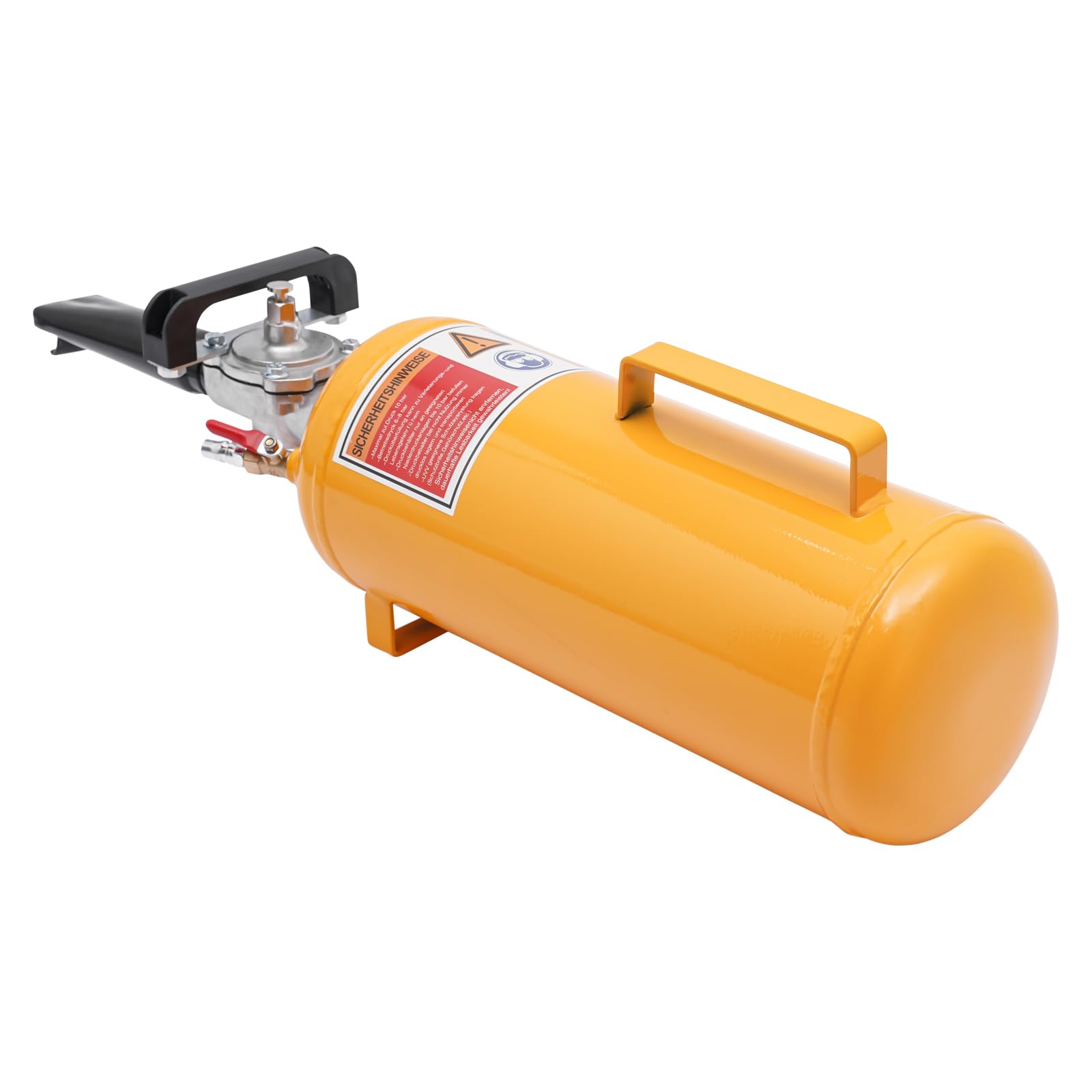 Inflador de neumáticos de 8 l, perfecto para motocicletas y vehículos eléctricos, presión de funcionamiento de 0,6 – 0,8 mpa, material de hierro y acero, presión máxima de 145 psi, color amarillo