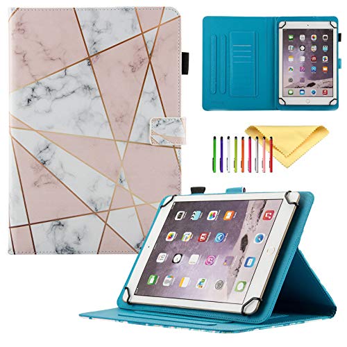 Uliking Slim Kickstand Universal Case for All 9.5-10.5 inch Tablet, Plaid Marble