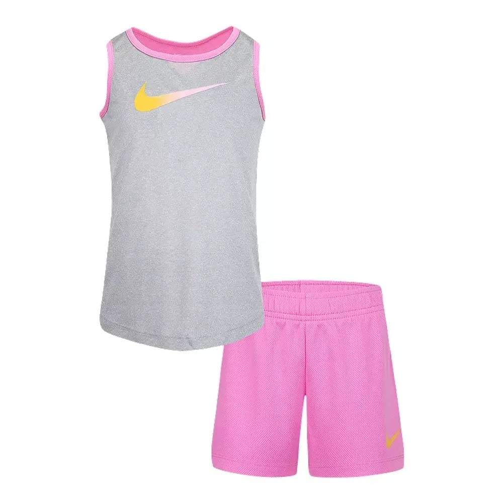 Nike Baby Girls Freeze Tag Mesh Tank & Shorts 2 Piece Set (P(16J592-A2I)/G, 18 Months)