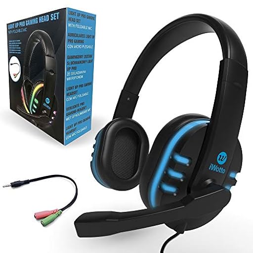 Cascos Gaming iWotto, Auriculares Gaming De Diadema Cancelación Ruido, Auriculares con Micrófono Flexible, Orejeras Cómodas Iluminación RGB para PS4 Xbox One PC Tablet | Ya disponible en tu tienda friki favorita! En mundofriki.es! Cascos Gaming iWotto, Auriculares Gaming De Diadema Cancelación Ruido, Auriculares con Micrófono Flexible, Orejeras Cómodas Iluminación RGB para PS4 Xbox One PC Tablet | Ya disponible en tu tienda friki favorita! En mundofriki.es!