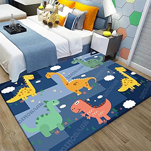 Alfombra de Juegos para bebés Dinosaurio de Dibujos Animados -Muy Adecuado para Sala de Estar, Dormitorio, guardería...