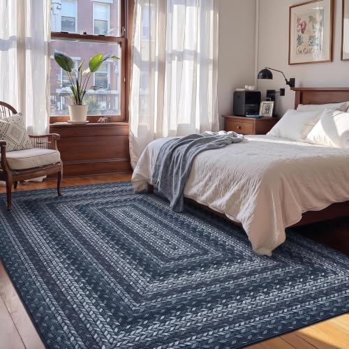 GarveeHome 5x7 Washable Rug for Bedroom Braided Easy Jute Living Room Rugs