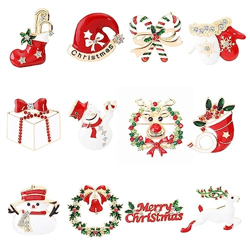 BiBeary Weihnachtsbaum Brosche - Vintage Stil Mit Zirkonia Steinen