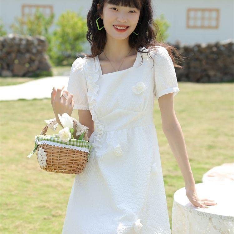 Amazon.co.jp: 大 白 半袖 ワンピース ひざ丈 ロング丈 ミニ丈 柄物 花