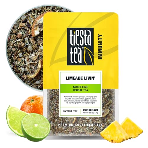 Image of Tiesta Tea - Limeade Livin, Loose Leaf, Sweet Lime Herbal Tea, Non-Caffeinated Fruit Blend, Make Hot or Iced Up to 25 Cups, 2 oz Resealable Pouch