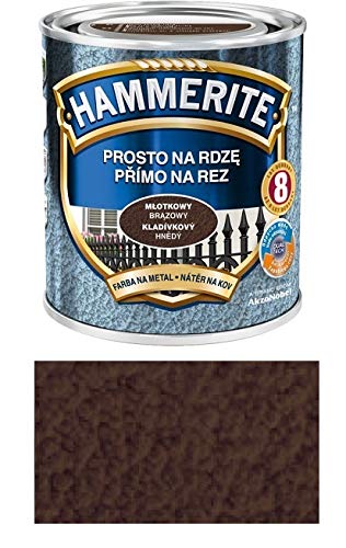 Hammerite - Vernis protecteur pour métaux (0,7 l), couleur martelée, marron