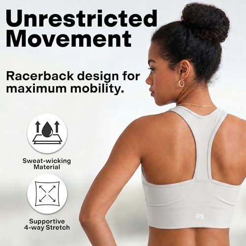 Image of POPSUGAR Sports Bras for Women - Y Back, High Neck, Strappy & Long Line Padded Racerback Bra Workout Yoga Top Racer Back Bra