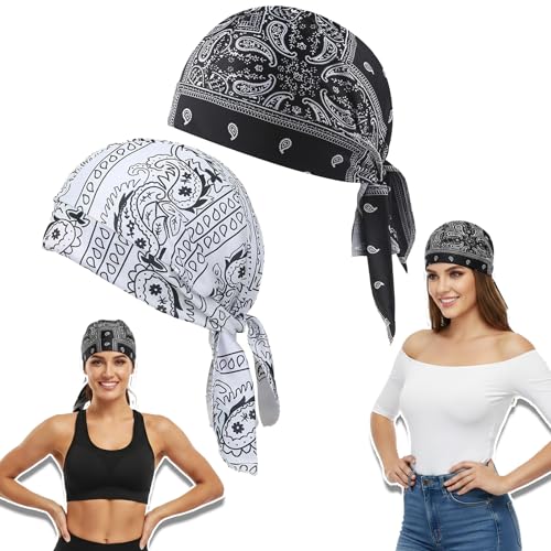 Paisley Cooling Headscarf Cap Paisley Cooling Headscarf Cap Set (One Size 2PCS-A)