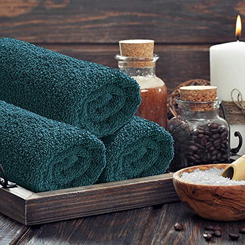 SweetNeedle Bath Towels, Set of 4 Bathroom Bath Sheets Teal, 70x140 cm, 100% Cotton, Quick Dry, Light Weight - Image 4