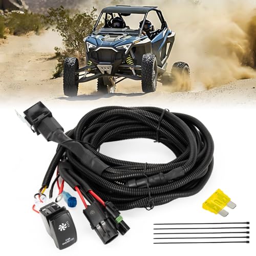 PSLER UTV ATV Fan Override Switch Kit with Relay Engine Fan Rocke...
