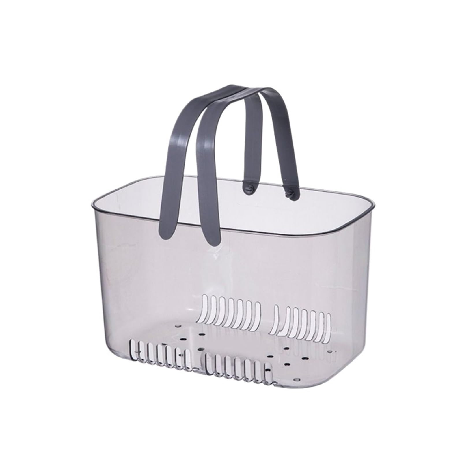 BAYNOPURIN Shower Bag Bottom Hollow Bathroom Storage Basket With Transparent Handles Portable Swim Easy To Drain Durable(Grey)