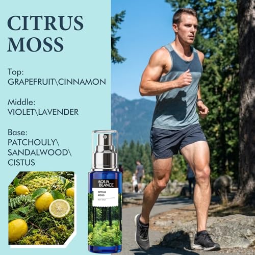 AQUA BLANCE Mens Body Spray, Travel Size Body Spray For Men, Long-Lasting Fragrance, 3-Pack Gift Set, Each 60ml, Notes of Spiced Amber,Citrus Moss,Ginger Wood - Image 3