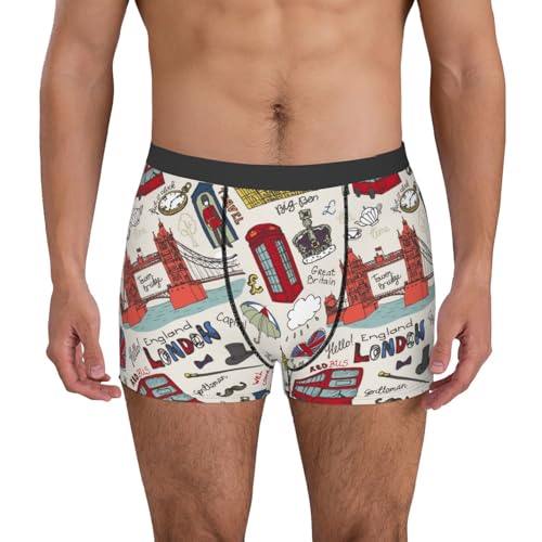 London Landmark1 Print Underwear For Men Comfy Cozy Holiday Boxer Briefs2