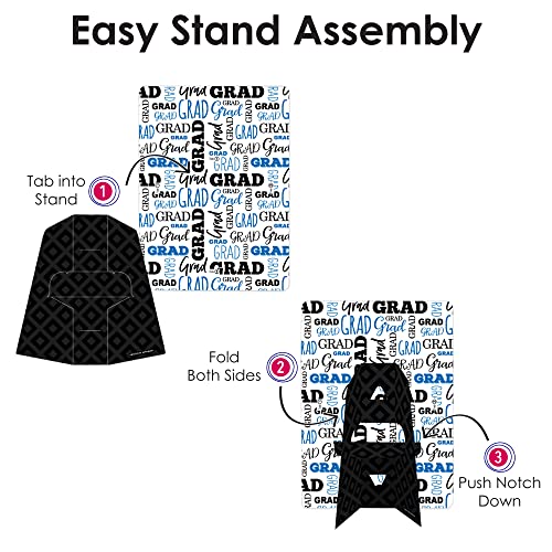 Big Dot Of Happiness Blue Graduation Party Centerpieces - 4X6 Picture Display - Paper Photo Frames - Set Of 12 #TOP4