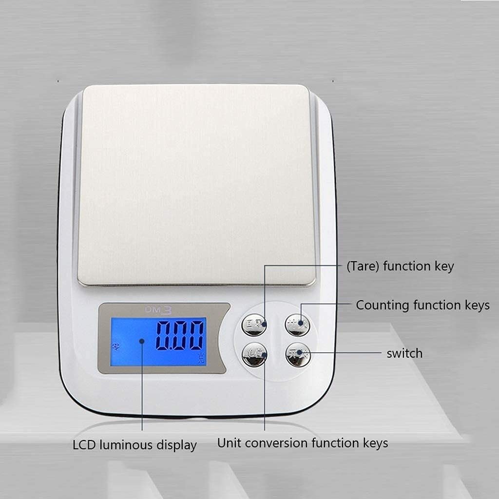 Básculas de Alimentos Digitales Básculas de Cocina Digitales para Alimentos, Joyería Horneado Pesaje de Alimentos Gramos Báscula de Cocina de Plataforma electrónica Básc