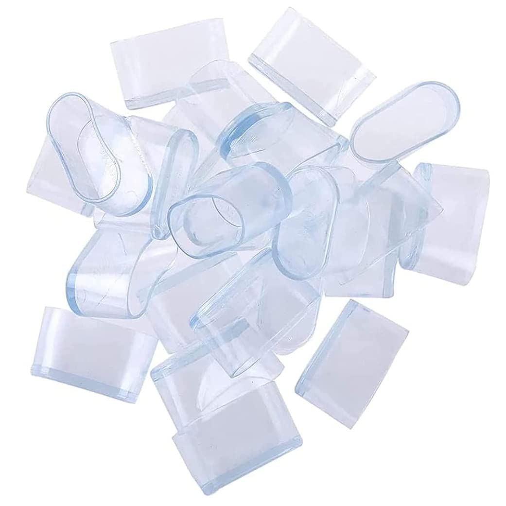 16Pcs Transparent Oval Chair Leg Caps, Chair Leg Floor Protectors, Soft PVC Floor Protectors Furniture Table Covers (25 x 50mm) Transparent for Chairs