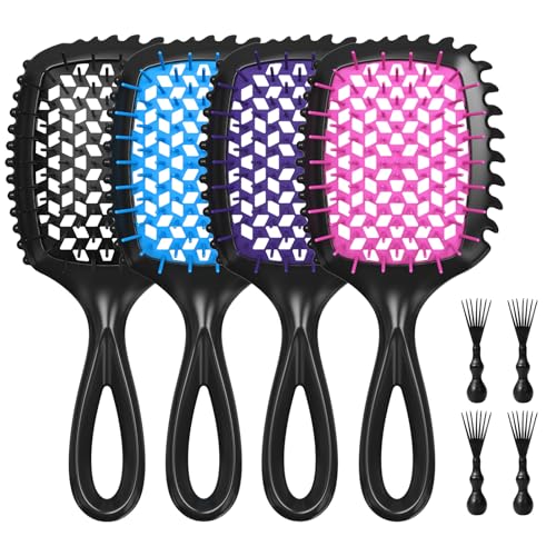 4-Pack Vented Detangling Hair Brush