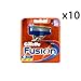 GILLETTE Fusion - Juego de 10 recambios para 4 productos para afeitar.