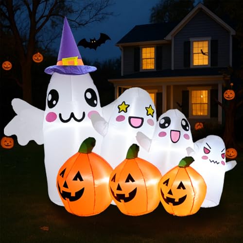 GARIG Halloween Inflatables Outdoor Decorations Lawn Holiday (7.2FT Ghost Pumpkin) - image 1