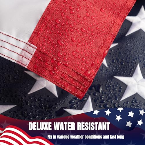 American Flag 4x6 Ft for Outside, Heavy Duty Nylon US Flag, TearProof and WaterProof Super Tough Series, High Wind All Weather USA Flag with Embroidered Stars, Sewn Stripes, Brass Grommets by AOKIIE - Image 3
