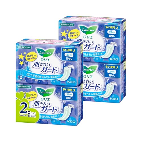 ロリエ 肌きれいガード 多い夜用 羽なし 10コ入×2 まとめ買いセット YOLOGYA (2個セット)