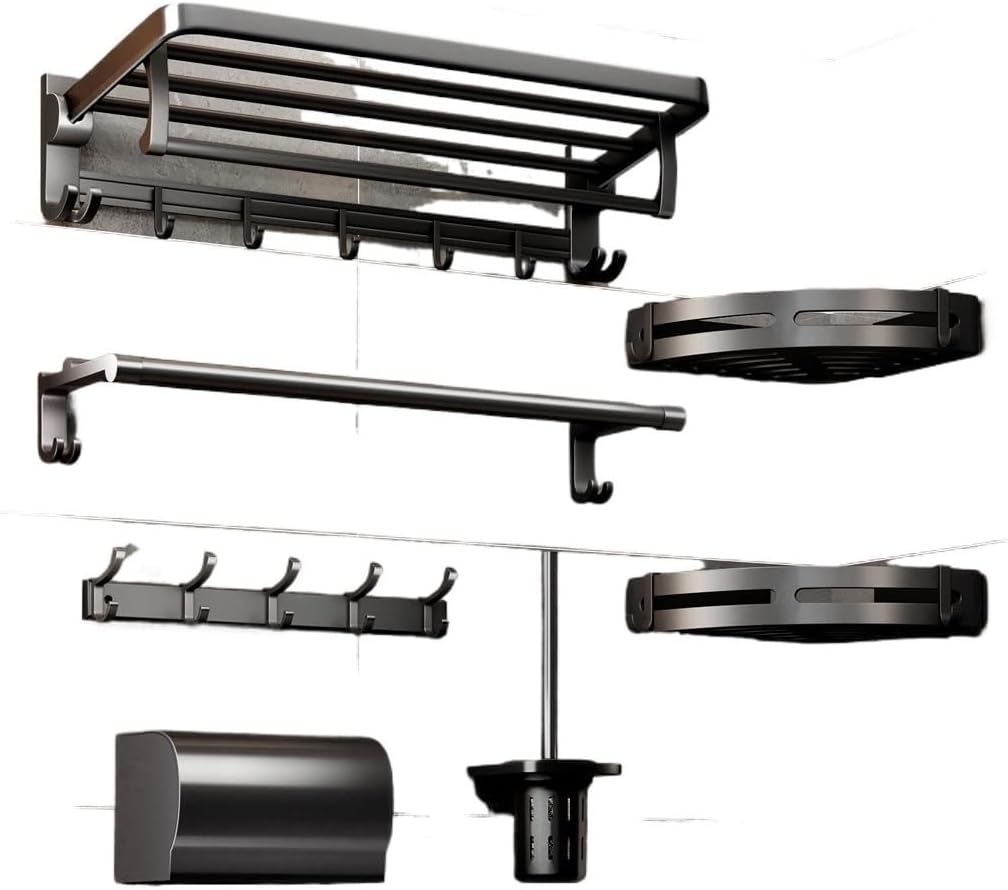 Non Perforated Towel Rack, Bathroom Wall Mounted Storage, Toilet Hanging Rod